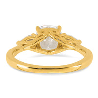 14k 2ct Lab Grown Diamond VS+ F+ Comp Cushion&Pear 3 Stone Eng Ring