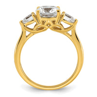 14k 2 1/2ct Cert Lab Grown Dia VS+ F+ Comp Cushion&Pear 3 Stone Eng Ring