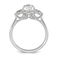 14kw 1 7/8ct Cert Lab Grown Diamond VS+ F+ Pear Complete 3 Stone Eng Ring