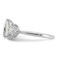 14kw 1 7/8ct Cert Lab Grown Diamond VS+ F+ Pear Complete 3 Stone Eng Ring