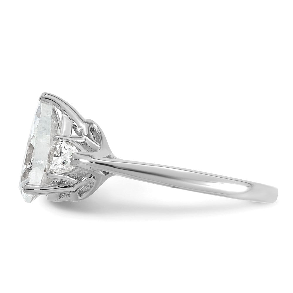 14kw 3ct Lab Grown Diamond VS+ F+ Pear Complete 3 Stone Eng Ring