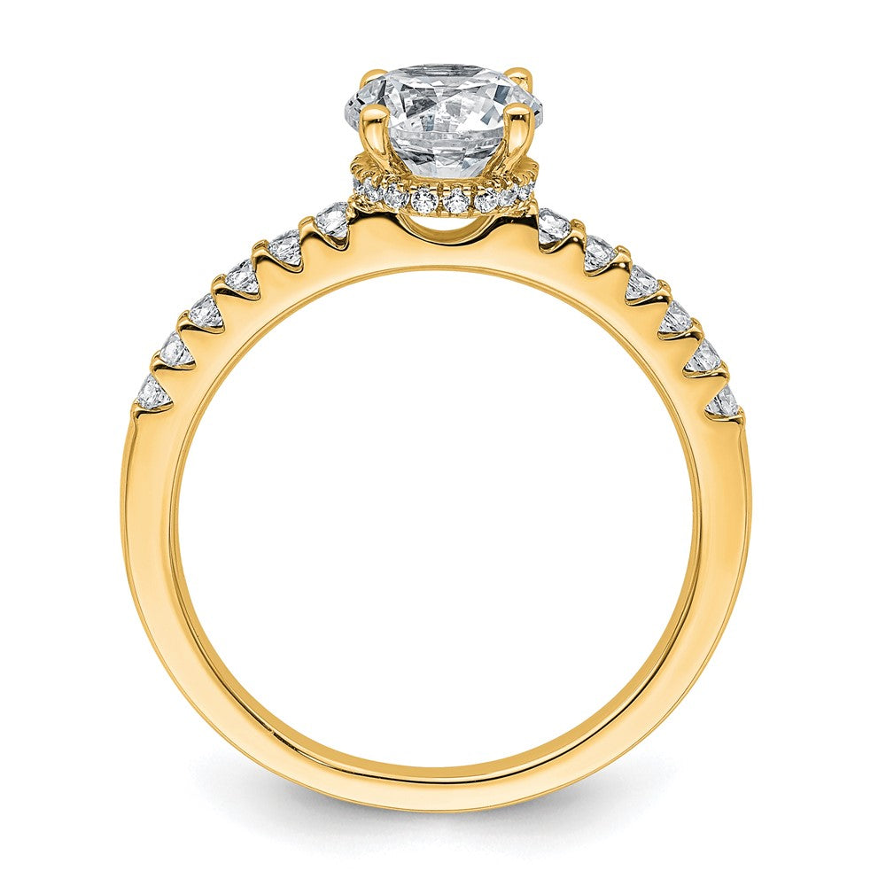 14k 1 1/4ct Lab Grown Diamond VS+ F+ Round Complete Eng Ring