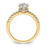 14k 1 1/4ct Lab Grown Diamond VS+ F+ Round Complete Eng Ring