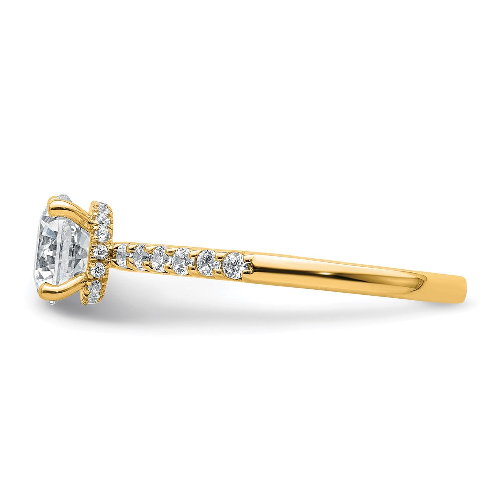 14k 1 1/4ct Lab Grown Diamond VS+ F+ Round Complete Eng Ring