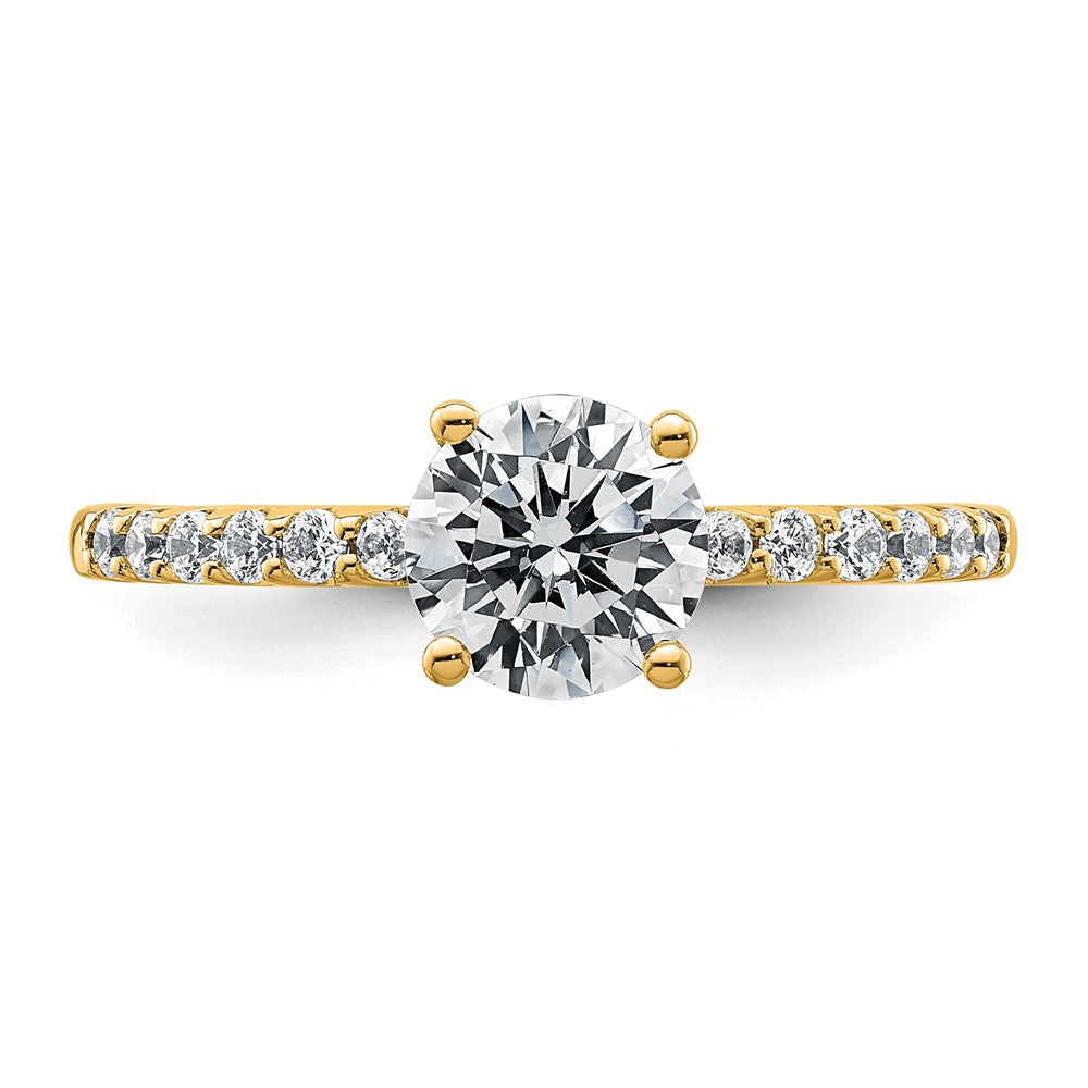14k 1 1/4ct Lab Grown Diamond VS+ F+ Round Complete Eng Ring