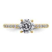 14k 1 1/4ct Lab Grown Diamond VS+ F+ Round Complete Eng Ring