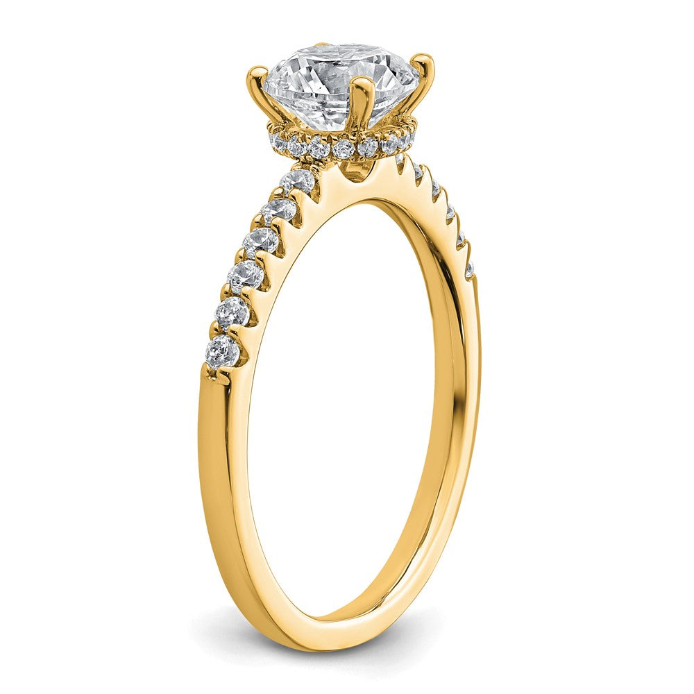 14k 1 1/4ct Lab Grown Diamond VS+ F+ Round Complete Eng Ring