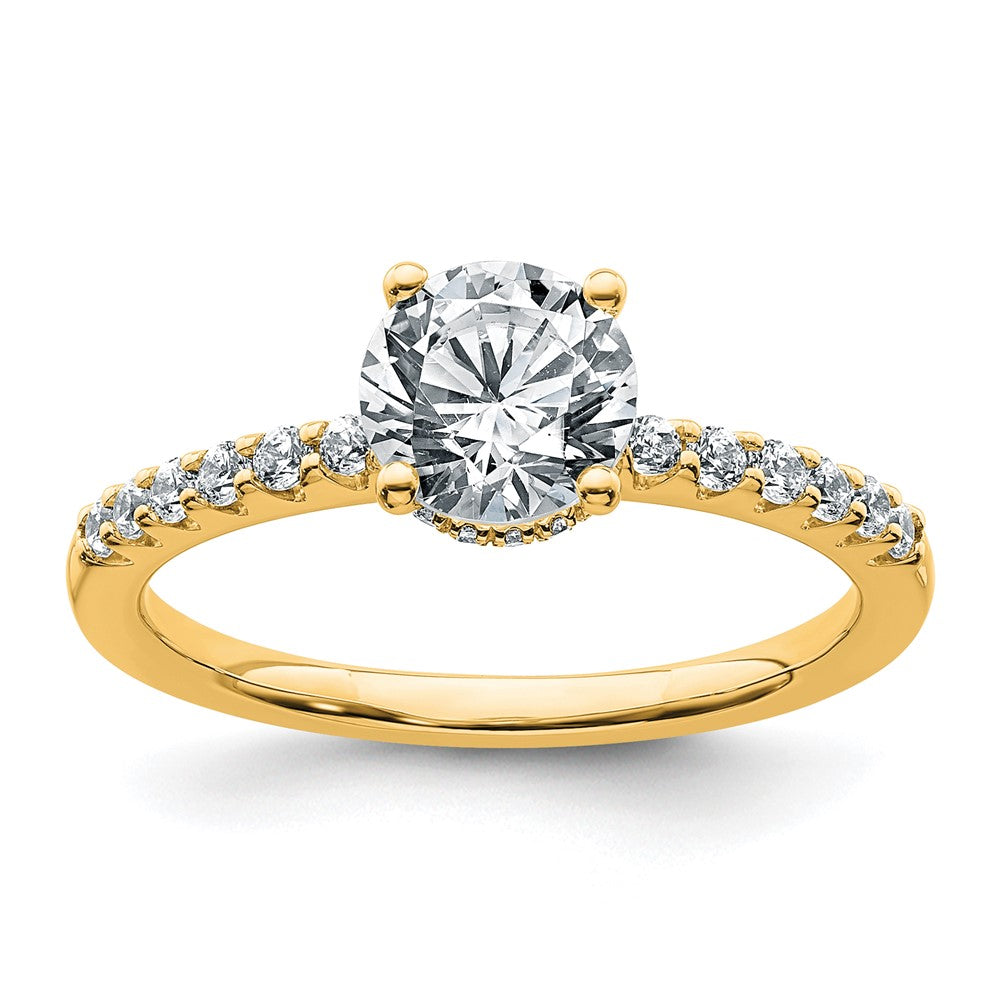 14k 1 1/4ct Certified Lab Grown Diamond VS+ F+ Round Complete Eng Ring