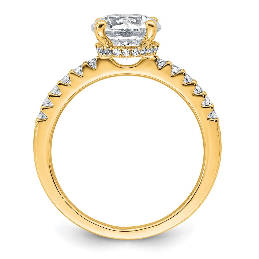14k 2 1/4ct Lab Grown Diamond VS+ F+ Round Complete Eng Ring