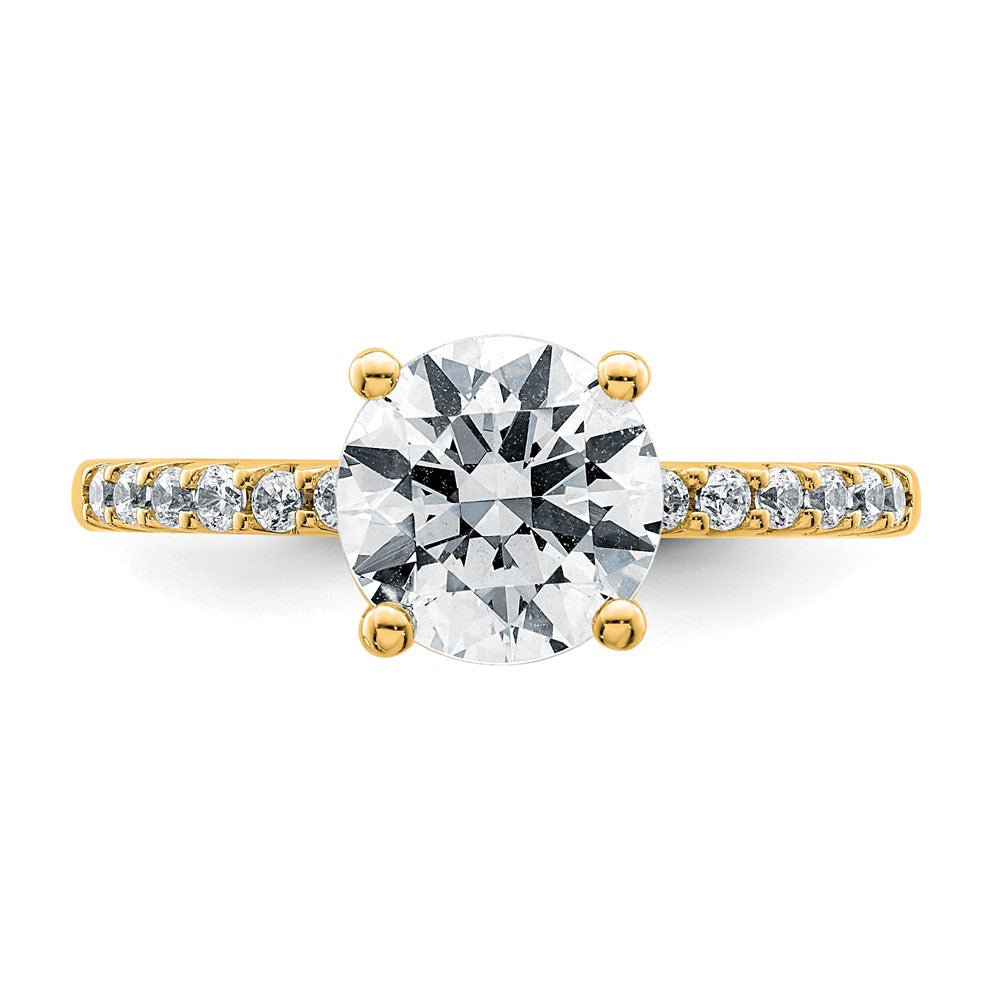 14k 2 1/4ct Lab Grown Diamond VS+ F+ Round Complete Eng Ring