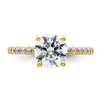 14k 2 1/4ct Lab Grown Diamond VS+ F+ Round Complete Eng Ring