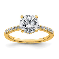 14k 2 1/4ct Certified Lab Grown Diamond VS+ F+ Round Complete Eng Ring