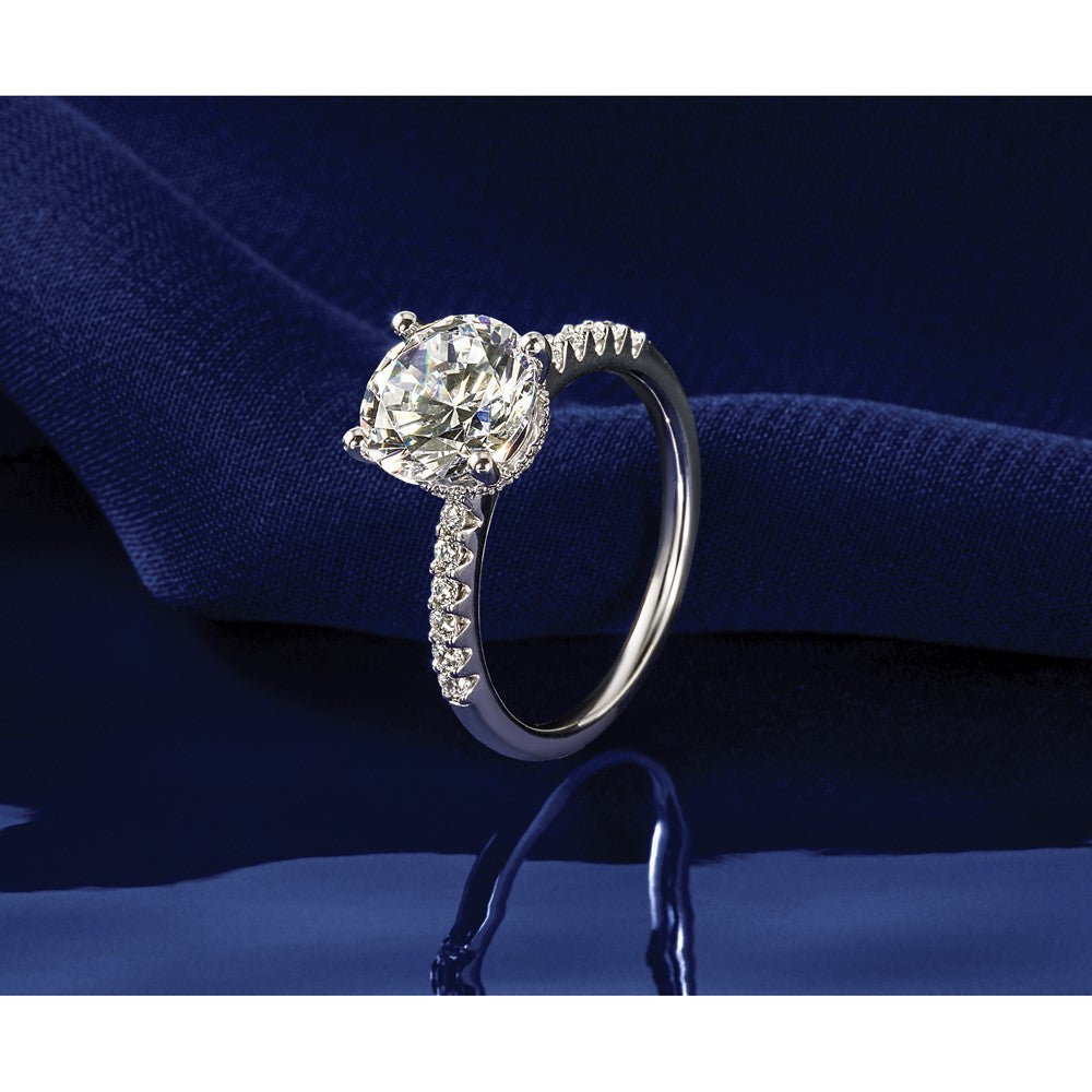 14kw 2 3/4ct Certified Lab Grown Diamond VS+ F+ Round Complete Eng Ring