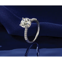 14kw 2 3/4ct Lab Grown Diamond VS+ F+ Round Complete Eng Ring