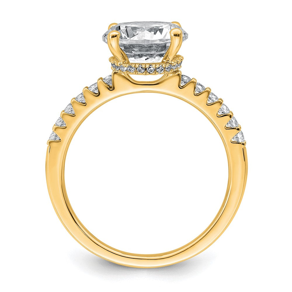 14k 2 3/4ct Lab Grown Diamond VS+ F+ Round Complete Eng Ring
