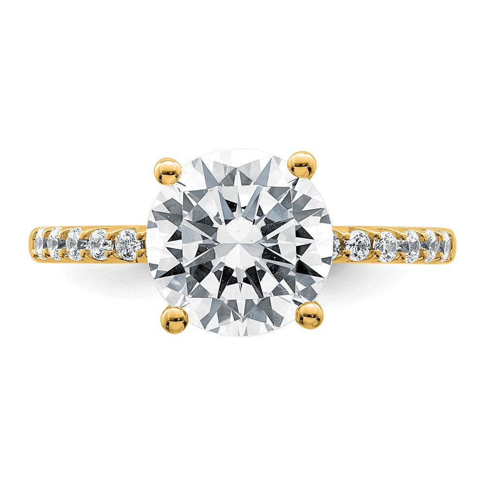 14k 2 3/4ct Lab Grown Diamond VS+ F+ Round Complete Eng Ring