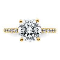 14k 2 3/4ct Lab Grown Diamond VS+ F+ Round Complete Eng Ring