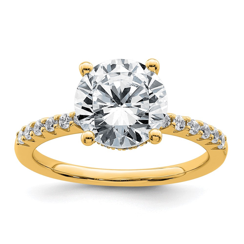 14k 2 3/4ct Certified Lab Grown Diamond VS+ F+ Round Complete Eng Ring