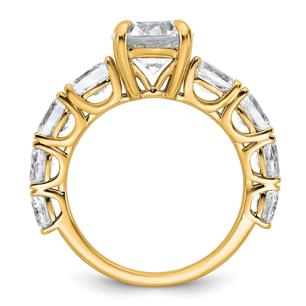 14k 3 3/4 Certified Lab Grown Diamond VS+ F+ Round Complete Eng Ring