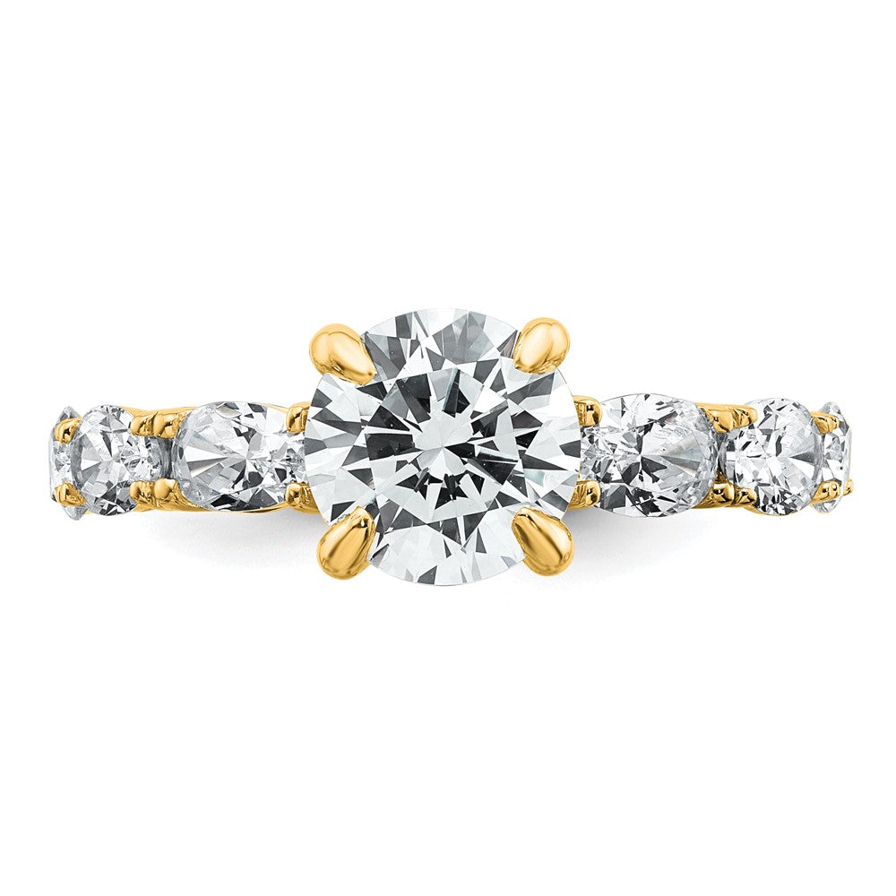 14k 3 3/4 Certified Lab Grown Diamond VS+ F+ Round Complete Eng Ring