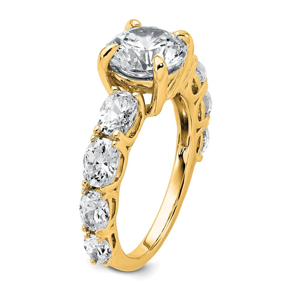 14k 3 3/4 Certified Lab Grown Diamond VS+ F+ Round Complete Eng Ring