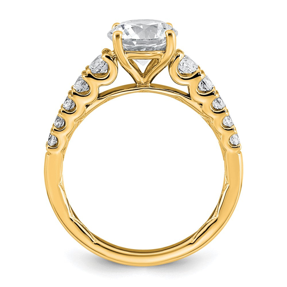 14k 2 Certified Lab Grown Diamond VS+ F+ Round Complete Eng Ring