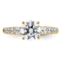 14k 2 Certified Lab Grown Diamond VS+ F+ Round Complete Eng Ring