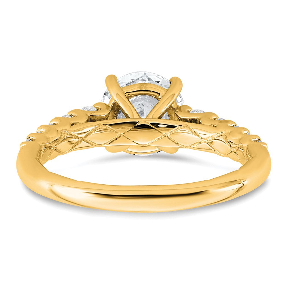 14k 2 Certified Lab Grown Diamond VS+ F+ Round Complete Eng Ring
