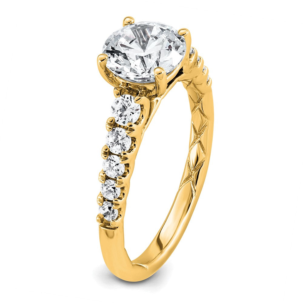14k 2 Certified Lab Grown Diamond VS+ F+ Round Complete Eng Ring