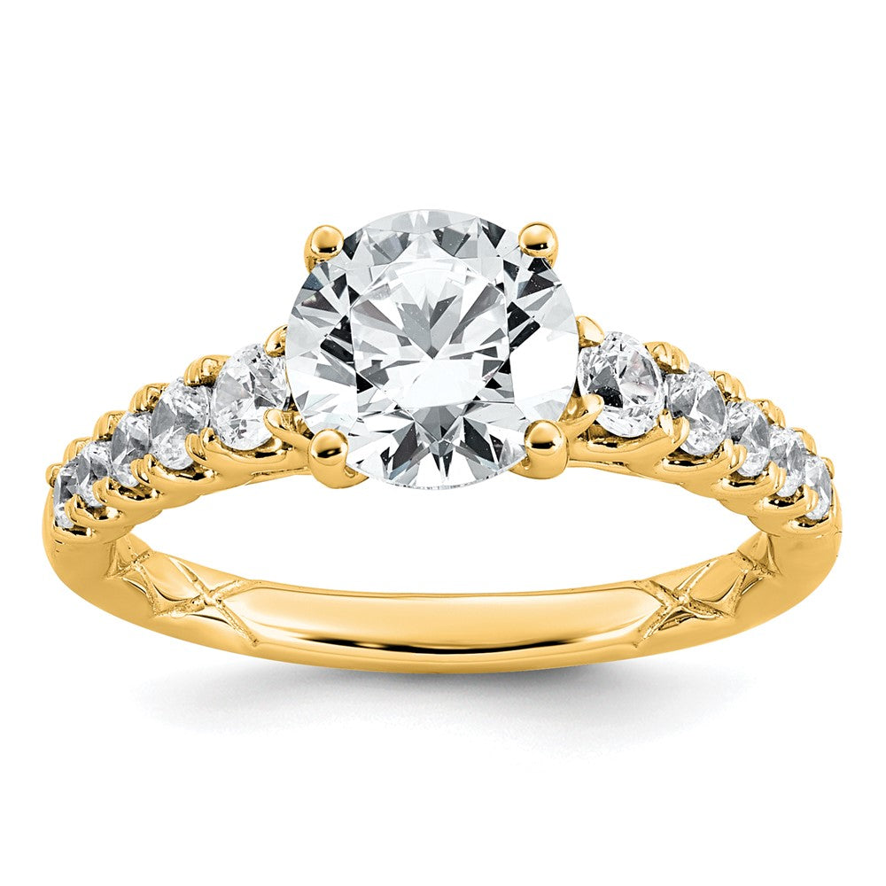 14k 2 Certified Lab Grown Diamond VS+ F+ Round Complete Eng Ring