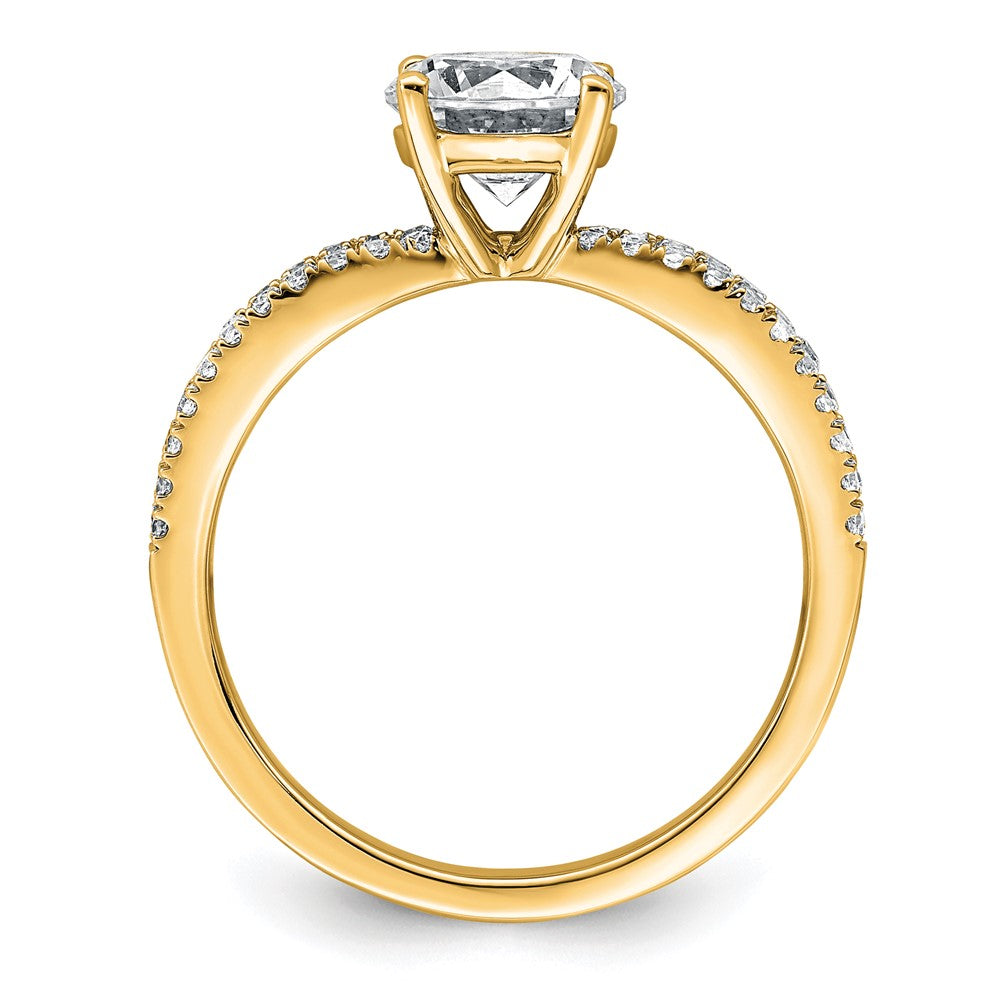 14k 1 1/2ct Lab Grown Diamond VS+ F+ Round Complete Eng Ring