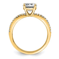 14k 1 1/2ct Lab Grown Diamond VS+ F+ Round Complete Eng Ring