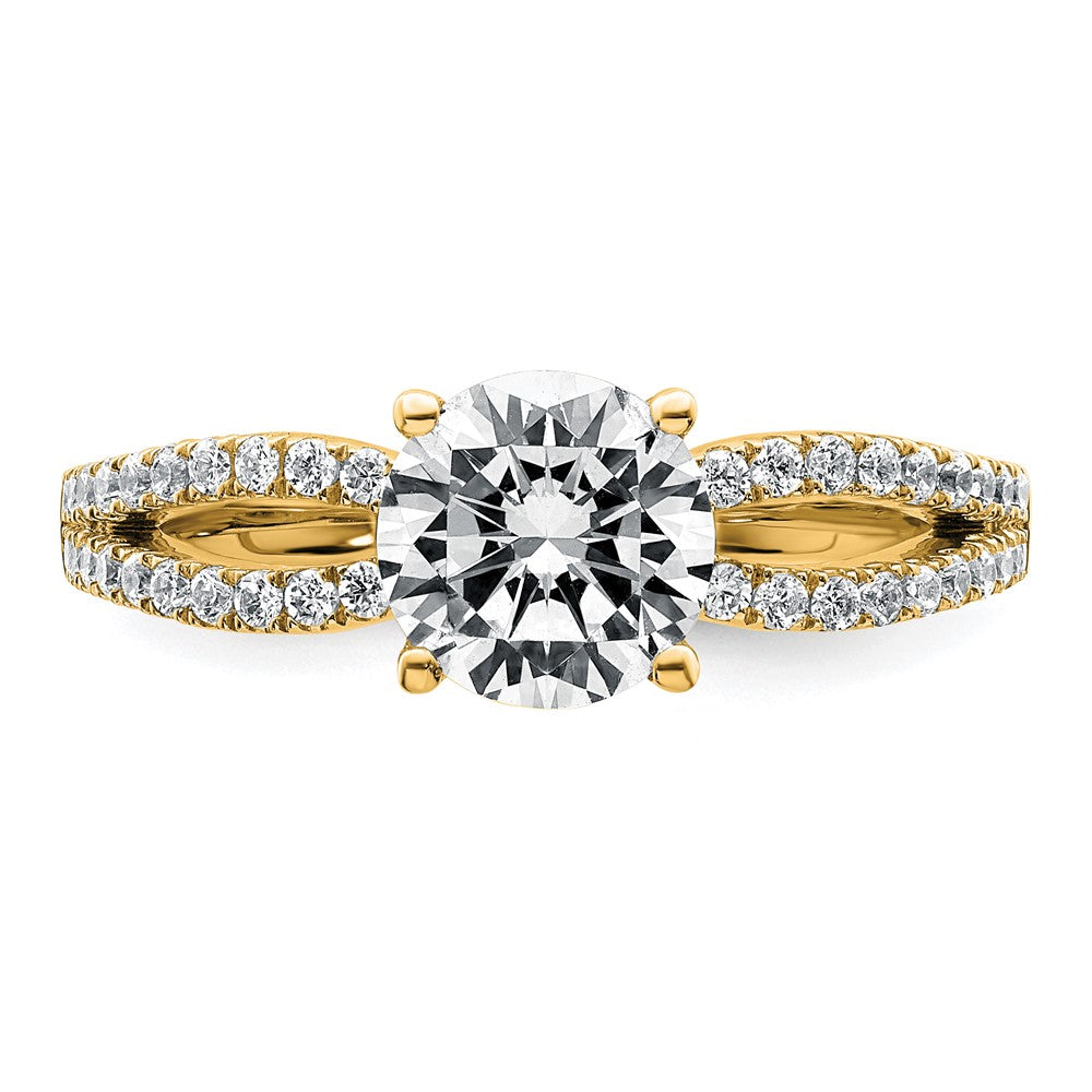 14k 1 1/2ct Lab Grown Diamond VS+ F+ Round Complete Eng Ring