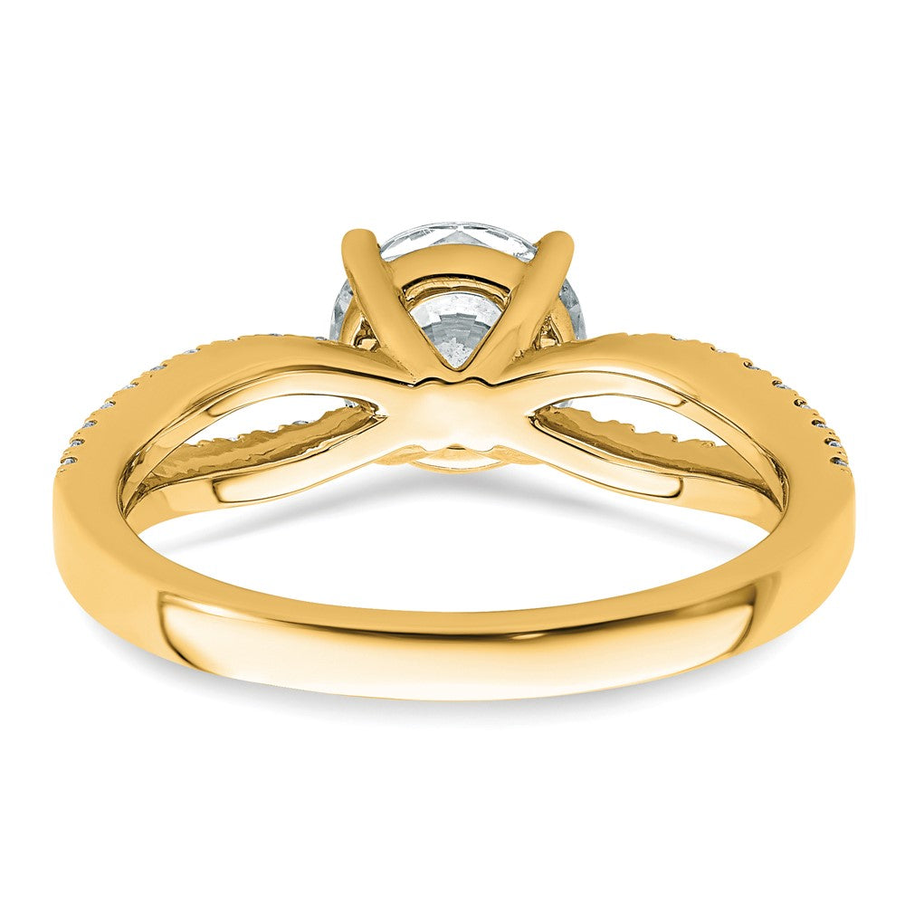 14k 1 1/2ct Lab Grown Diamond VS+ F+ Round Complete Eng Ring