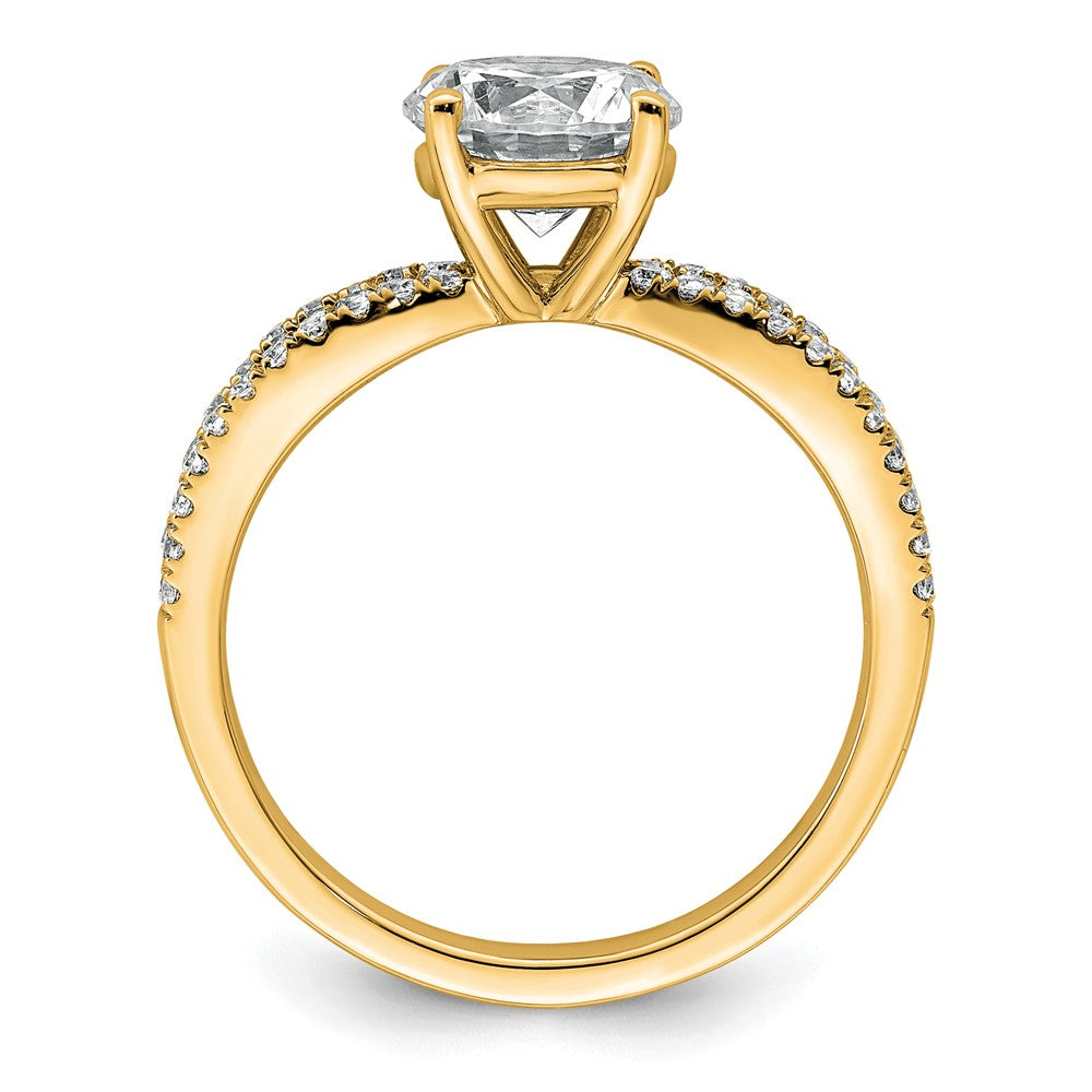 14k 1 3/4ct Lab Grown Diamond VS+ F+ Round Complete Eng Ring
