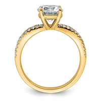 14k 1 3/4ct Lab Grown Diamond VS+ F+ Round Complete Eng Ring
