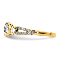 14k 1 3/4ct Lab Grown Diamond VS+ F+ Round Complete Eng Ring