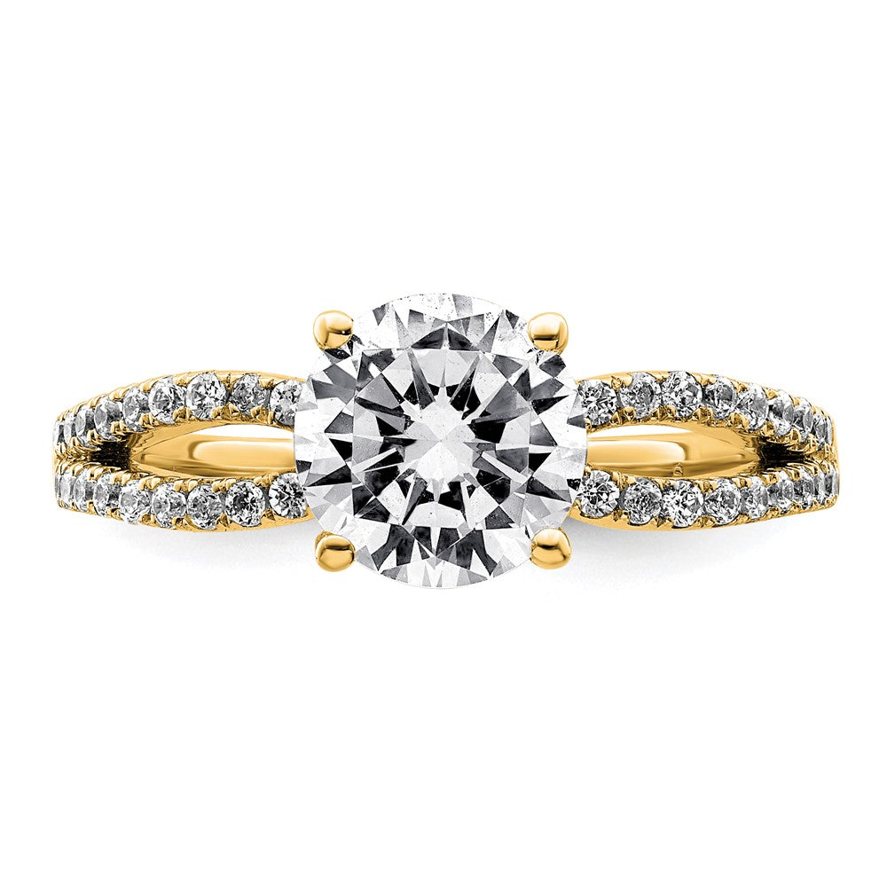 14k 1 3/4ct Lab Grown Diamond VS+ F+ Round Complete Eng Ring