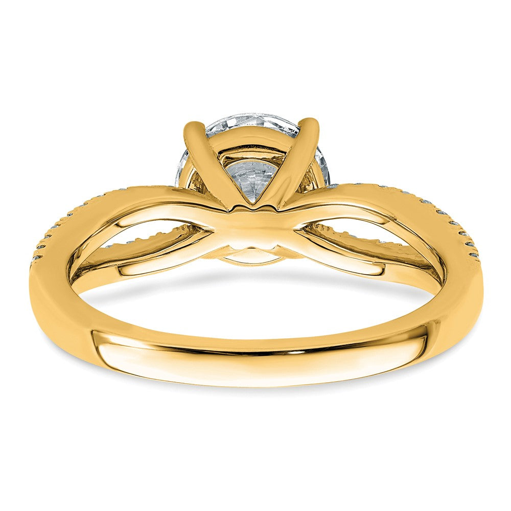 14k 1 3/4ct Lab Grown Diamond VS+ F+ Round Complete Eng Ring