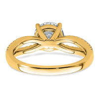 14k 1 3/4ct Lab Grown Diamond VS+ F+ Round Complete Eng Ring