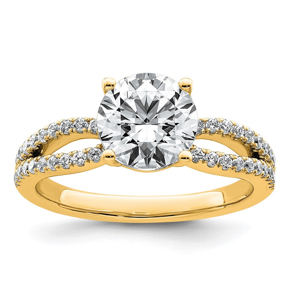 14k 2ct Lab Grown Diamond VS+ F+ Round Complete Eng Ring