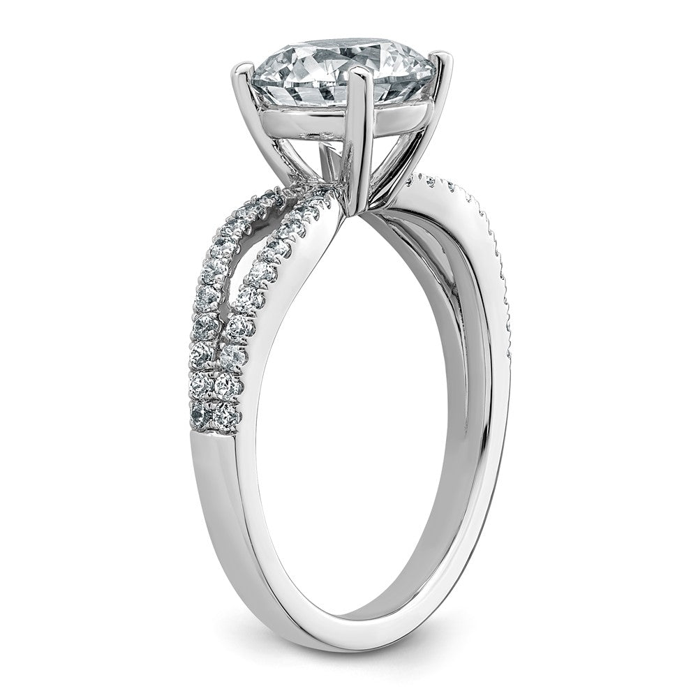 14kw 2 1/4ct Lab Grown Diamond VS+ F+ Round Complete Eng Ring