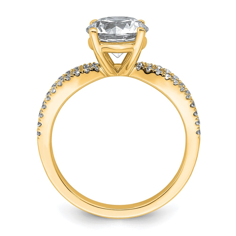 14k 2 1/4ct Cert Lab Grown Diamond VS+ F+ Round Complete Eng Ring
