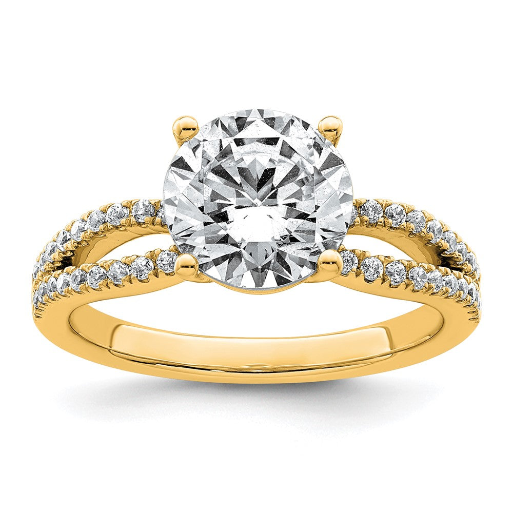 14k 2 1/2ct Lab Grown Diamond VS+ F+ Round Complete Eng Ring