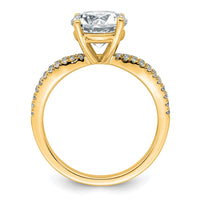 14k 2 1/2ct Cert Lab Grown Diamond VS+ F+ Round Complete Eng Ring