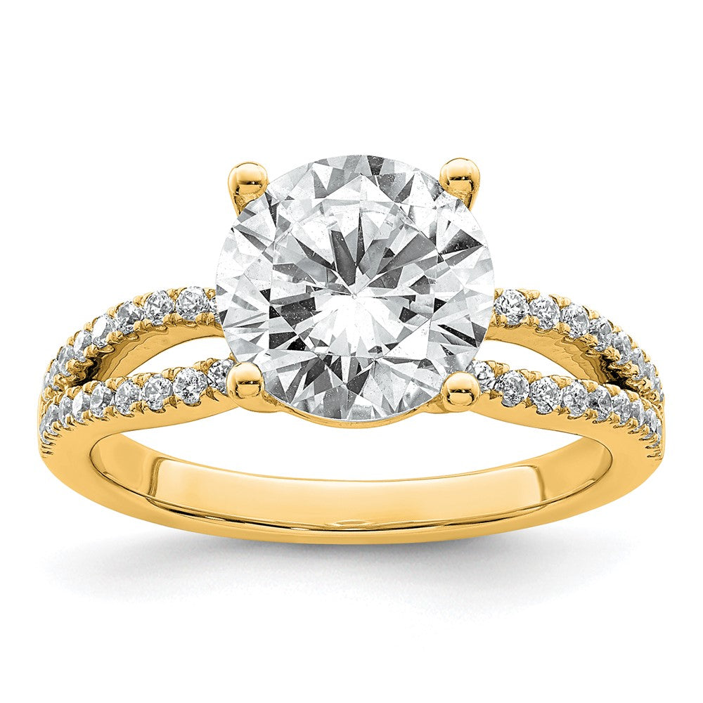 14k 2 3/4ct Lab Grown Diamond VS+ F+ Round Complete Eng Ring