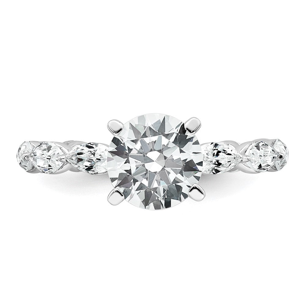 14kw 2 5/8ct Lab Grown Diamond VS+ F+ Round Complete Eng Ring