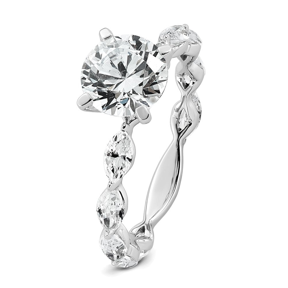 14kw 2 5/8ct Lab Grown Diamond VS+ F+ Round Complete Eng Ring