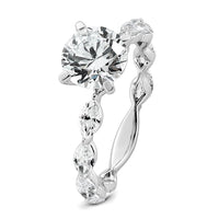 14kw 2 5/8ct Lab Grown Diamond VS+ F+ Round Complete Eng Ring