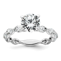 14kw 2 5/8ct Lab Grown Diamond VS+ F+ Round Complete Eng Ring